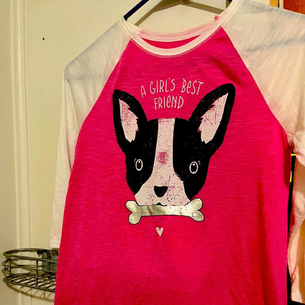 Pink and white girls shirt